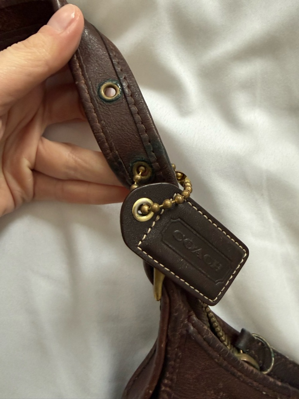 Vintage coach leather bag, made in USA - Picture 3 of 5